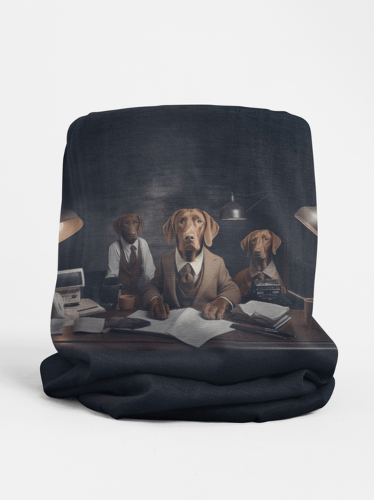 Winter Neck Gaiter With Drawstring featuring vintage Vizsla dog design [17.5" x 9.5"] - Hobbster