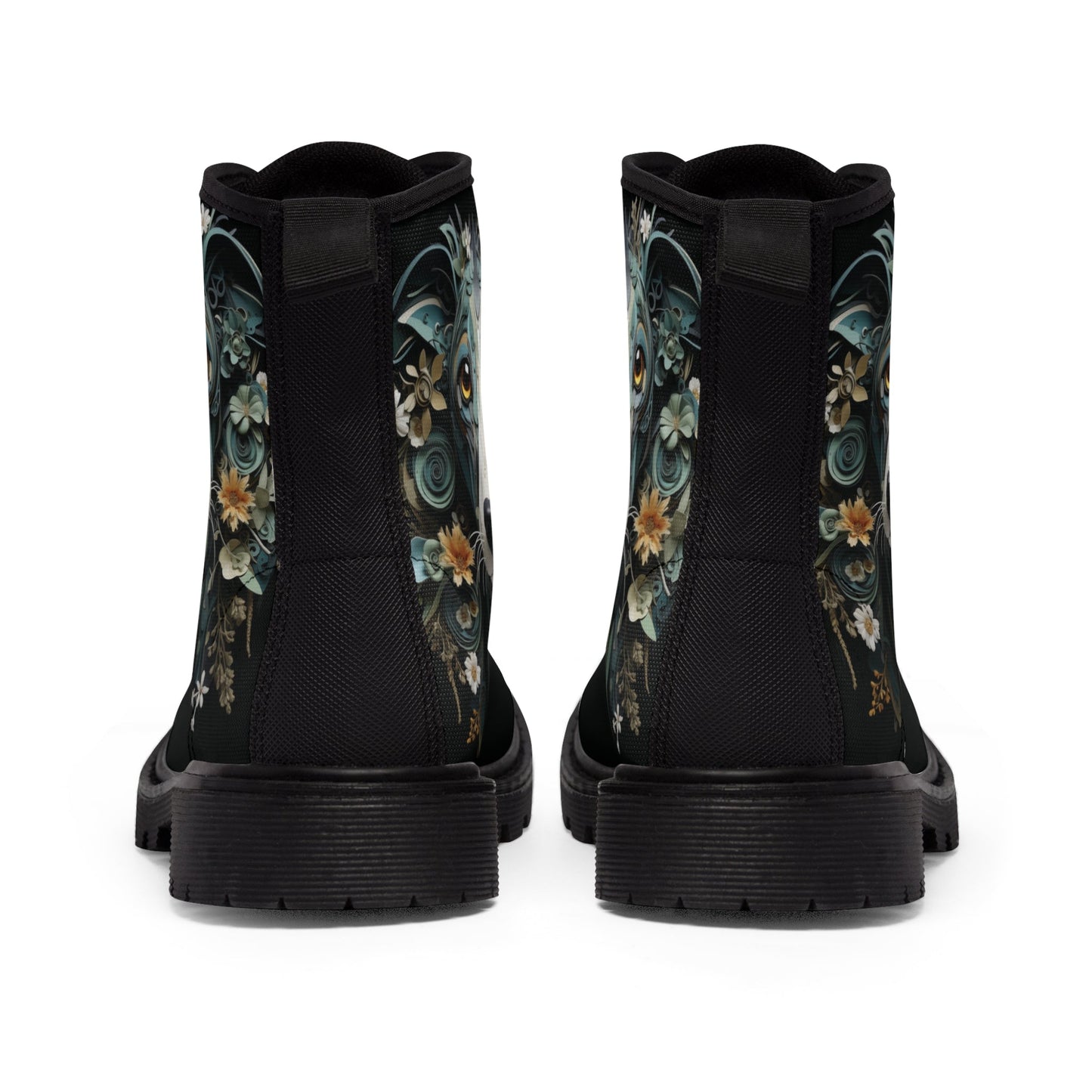 Women's Canvas Boots featuring a Greyhound Paper Quilled Effect Design - Hobbster