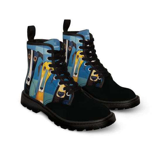 Women's Canvas Boots Featuring The Original Dog Pack - Hobbster