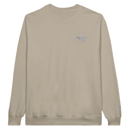 Women's Classic Crewneck Sweatshirt with embroidered Greyhound logo - Hobbster