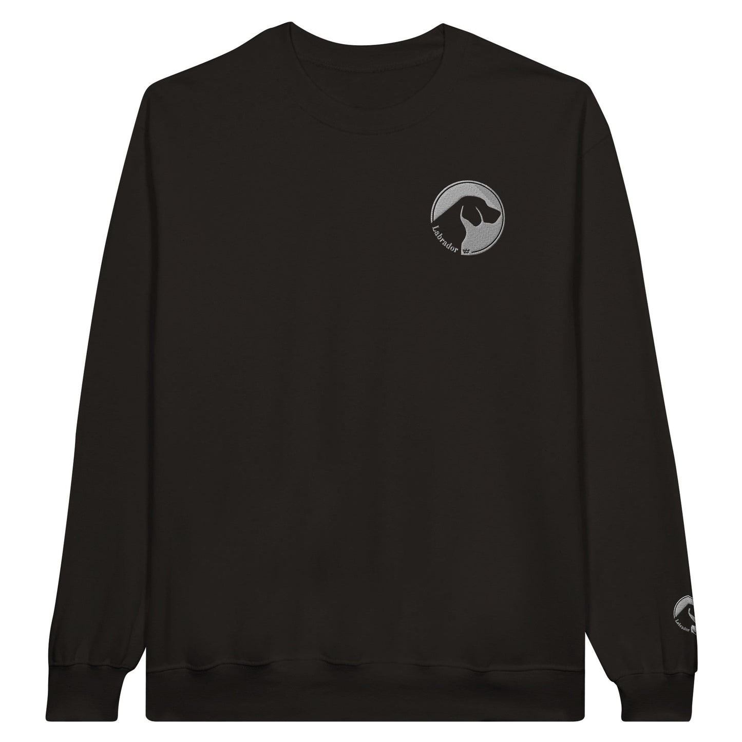 Women's Classic Crewneck Sweatshirt with Embroidered Labrador Logo - Hobbster