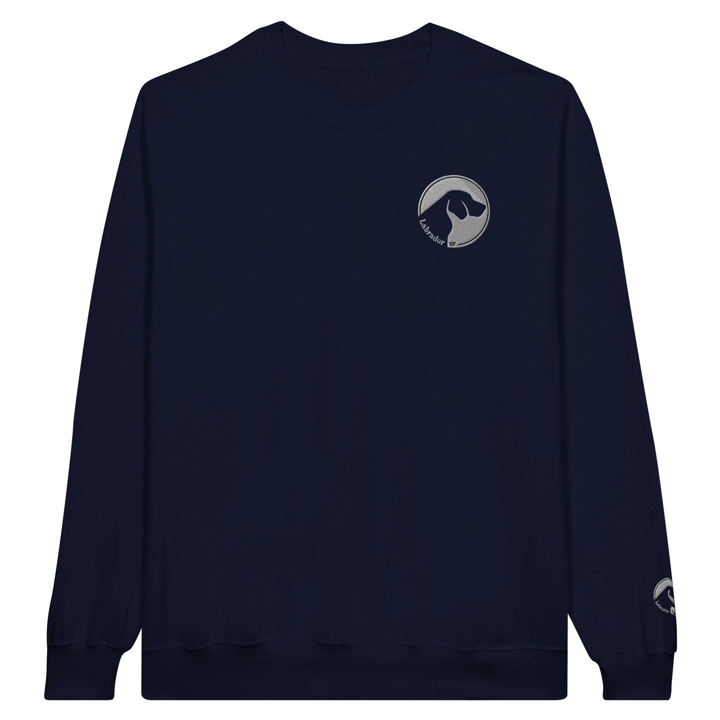 Women's Classic Crewneck Sweatshirt with Embroidered Labrador Logo - Hobbster