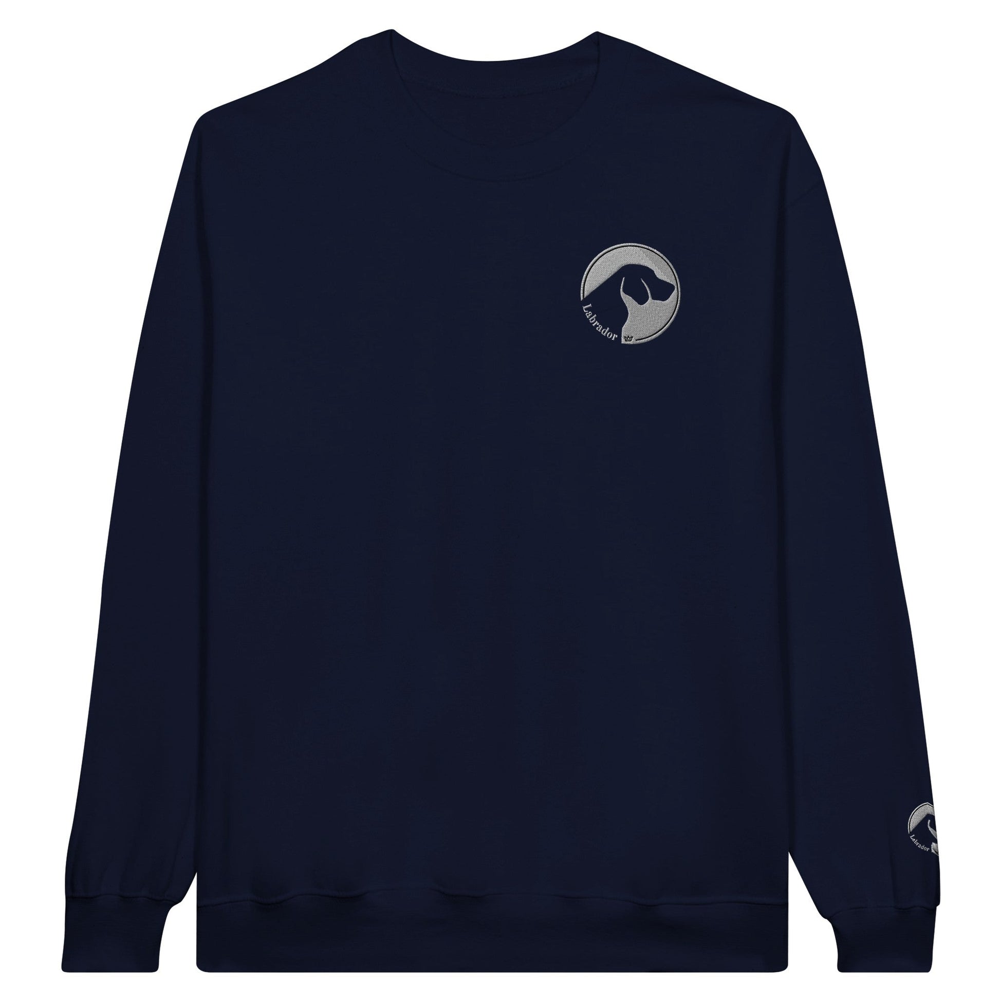 Women's Classic Crewneck Sweatshirt with Embroidered Labrador Logo - Hobbster