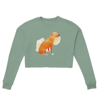 Women's Cropped Sweatshirt with Rhodesian Ridgeback watercolour design - Hobbster