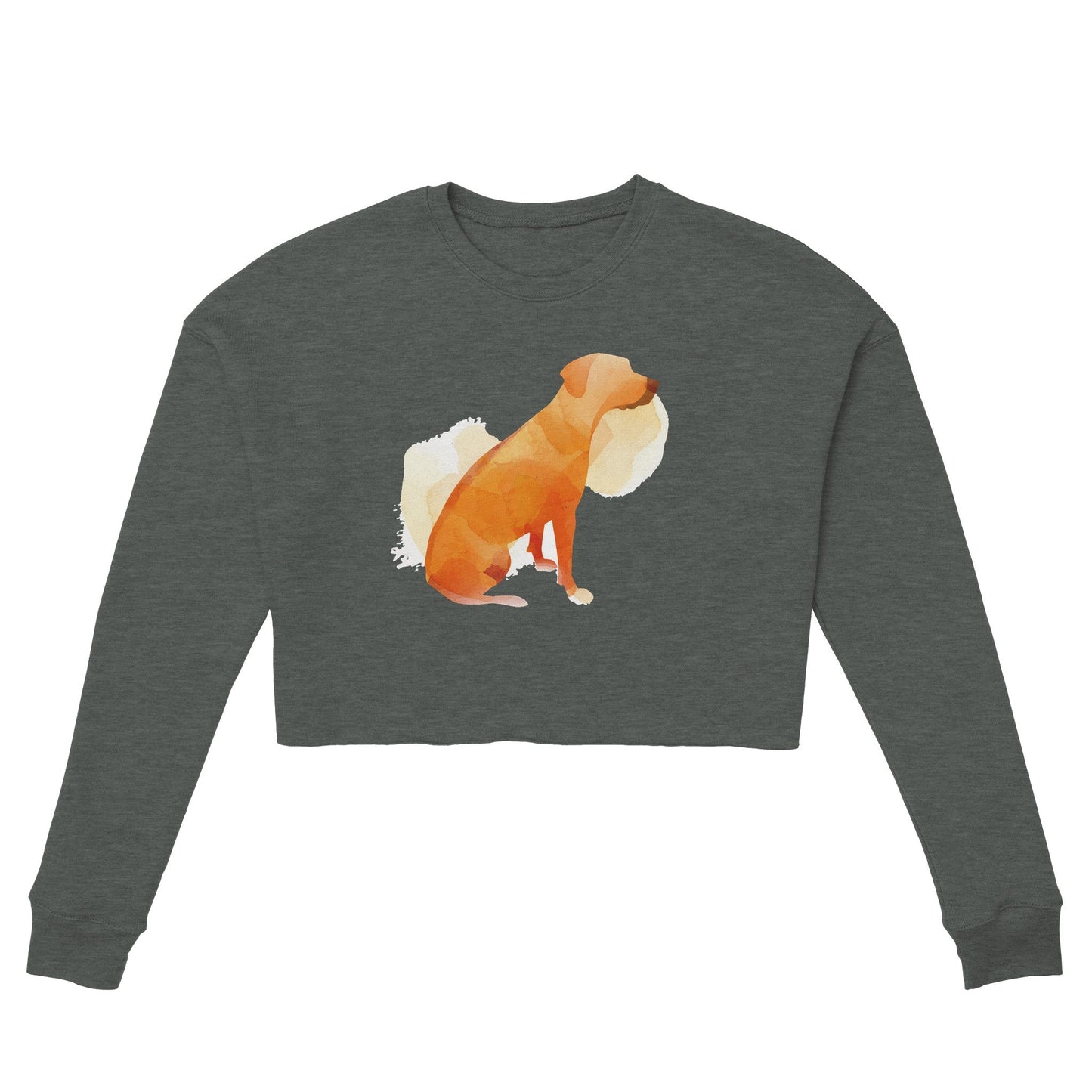 Women's Cropped Sweatshirt with Rhodesian Ridgeback watercolour design - Hobbster