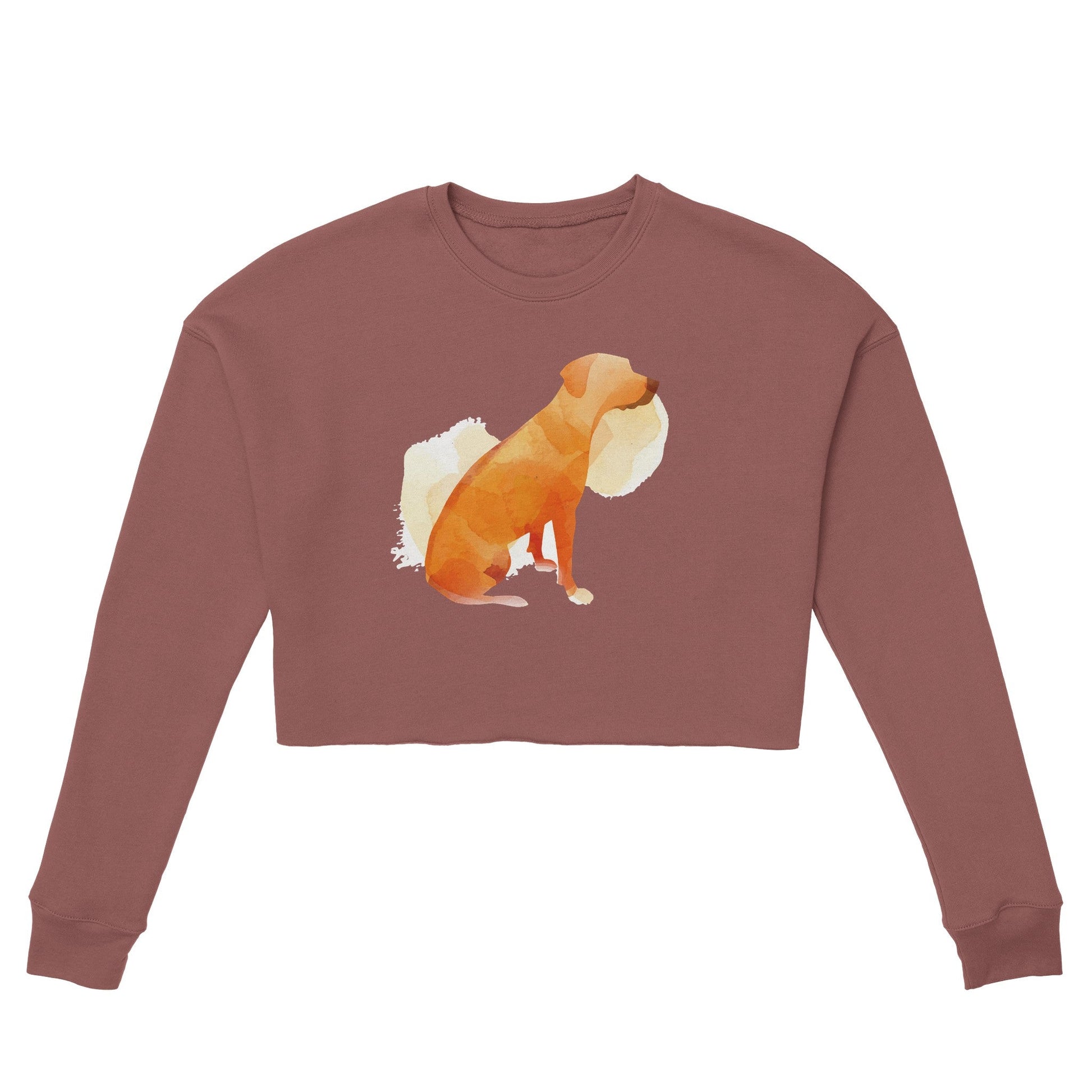 Women's Cropped Sweatshirt with Rhodesian Ridgeback watercolour design - Hobbster