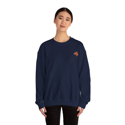 Women's Heavy Blend™ Crewneck Sweatshirt with custom Rhodesian Ridgeback dog logo design - Hobbster