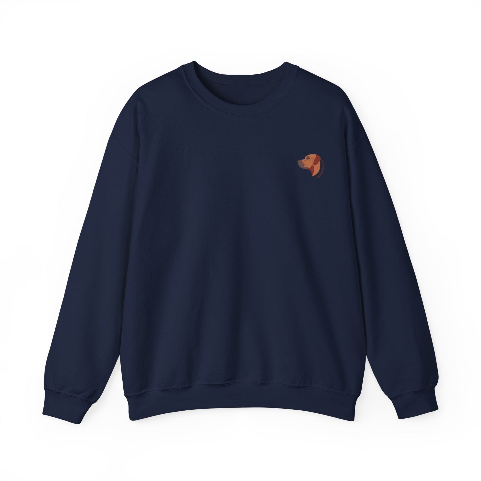 Women's Heavy Blend™ Crewneck Sweatshirt with custom Rhodesian Ridgeback dog logo design - Hobbster