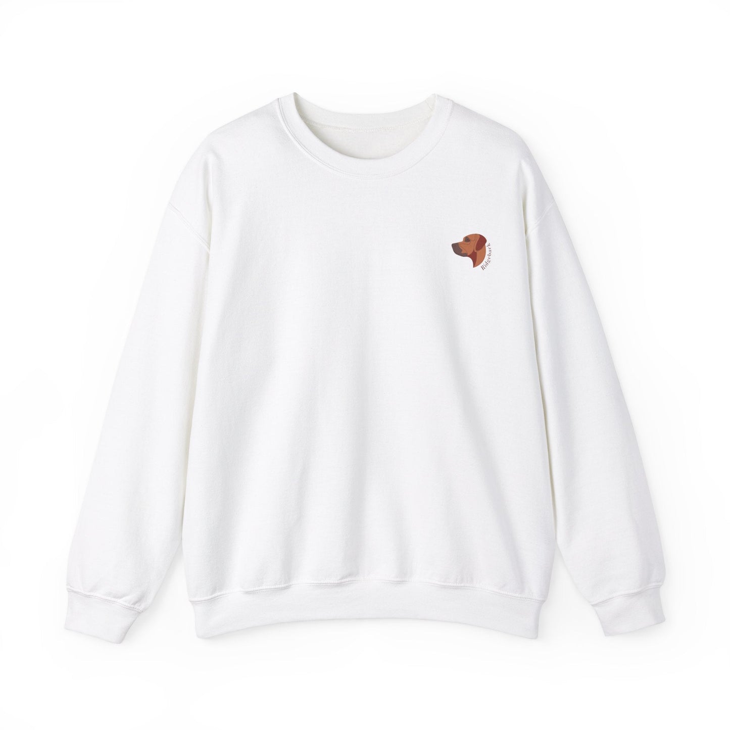 Women's Heavy Blend™ Crewneck Sweatshirt with custom Rhodesian Ridgeback dog logo design - Hobbster