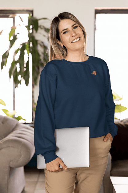Women's Heavy Blend™ Crewneck Sweatshirt with custom Rhodesian Ridgeback logo design - Hobbster