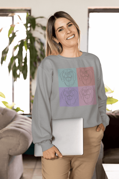 Women's Heavy Blend™ Crewneck Sweatshirt with custom Rhodesian Ridgeback tile effect design - Hobbster