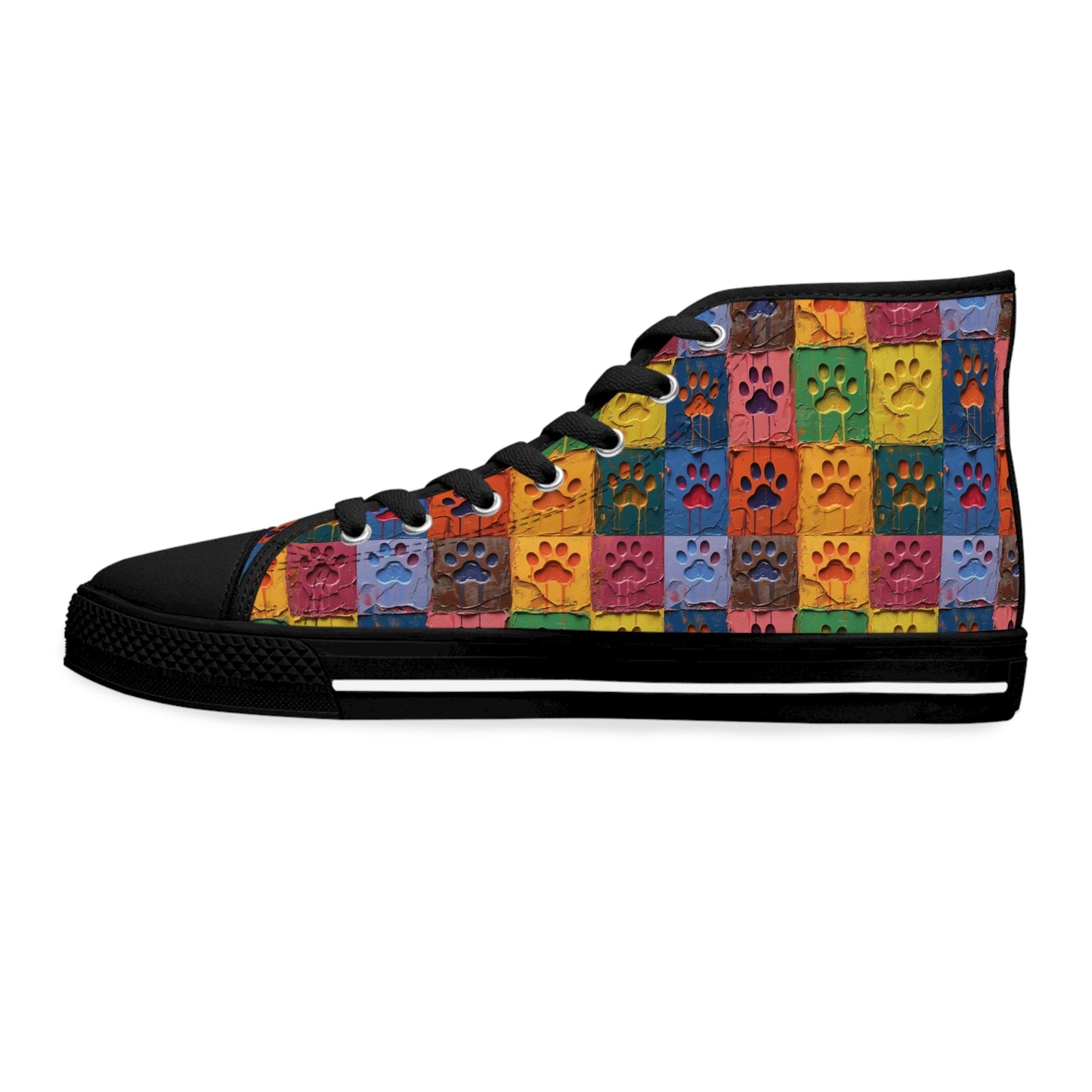 Women's High-Top Featuring Large Painted Paw Prints - Hobbster