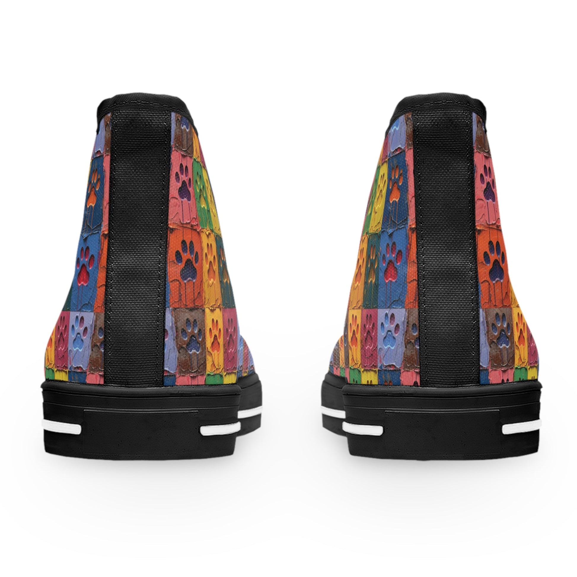 Women's High-Top Featuring Large Painted Paw Prints - Hobbster