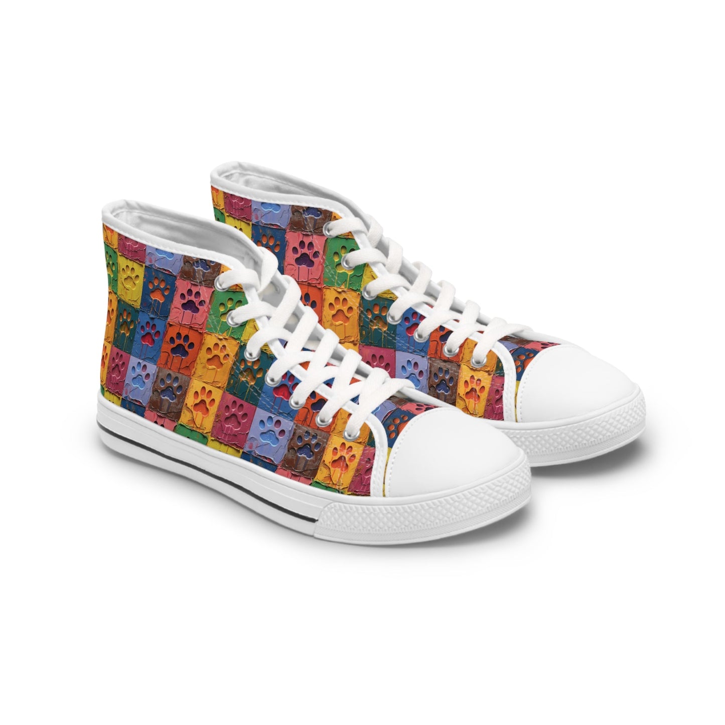 Women's High-Top Featuring Large Painted Paw Prints - Hobbster