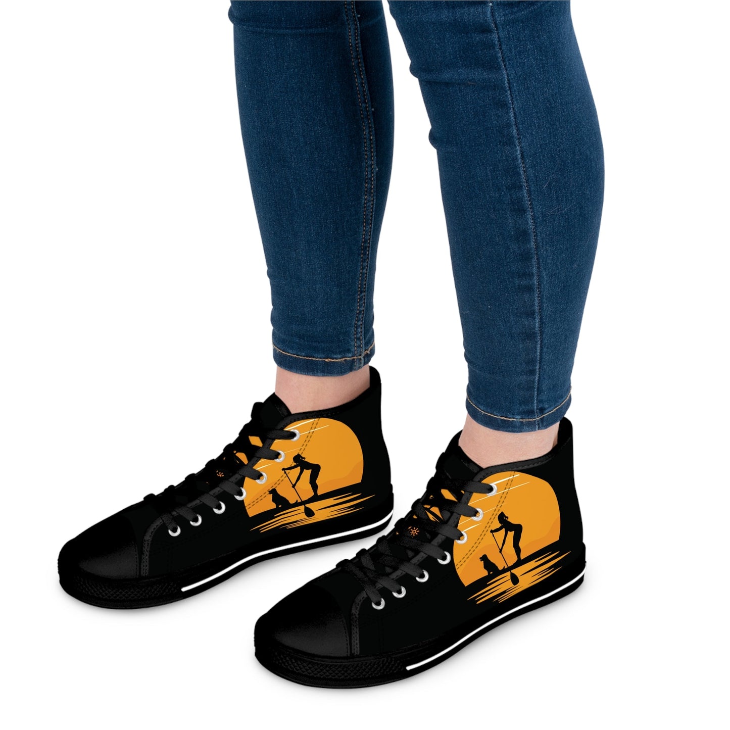 Women's High - Top Featuring Paddle Board Design - Hobbster