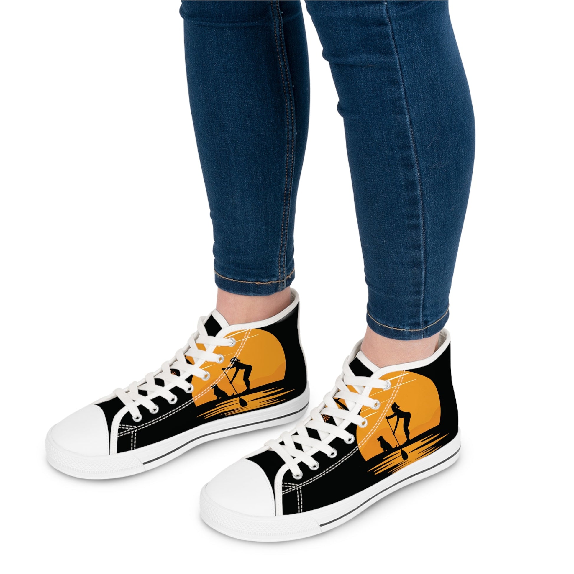 Women's High - Top Featuring Paddle Board Design - Hobbster