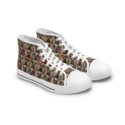 Women's High - Top Featuring Puppy Faces - Hobbster