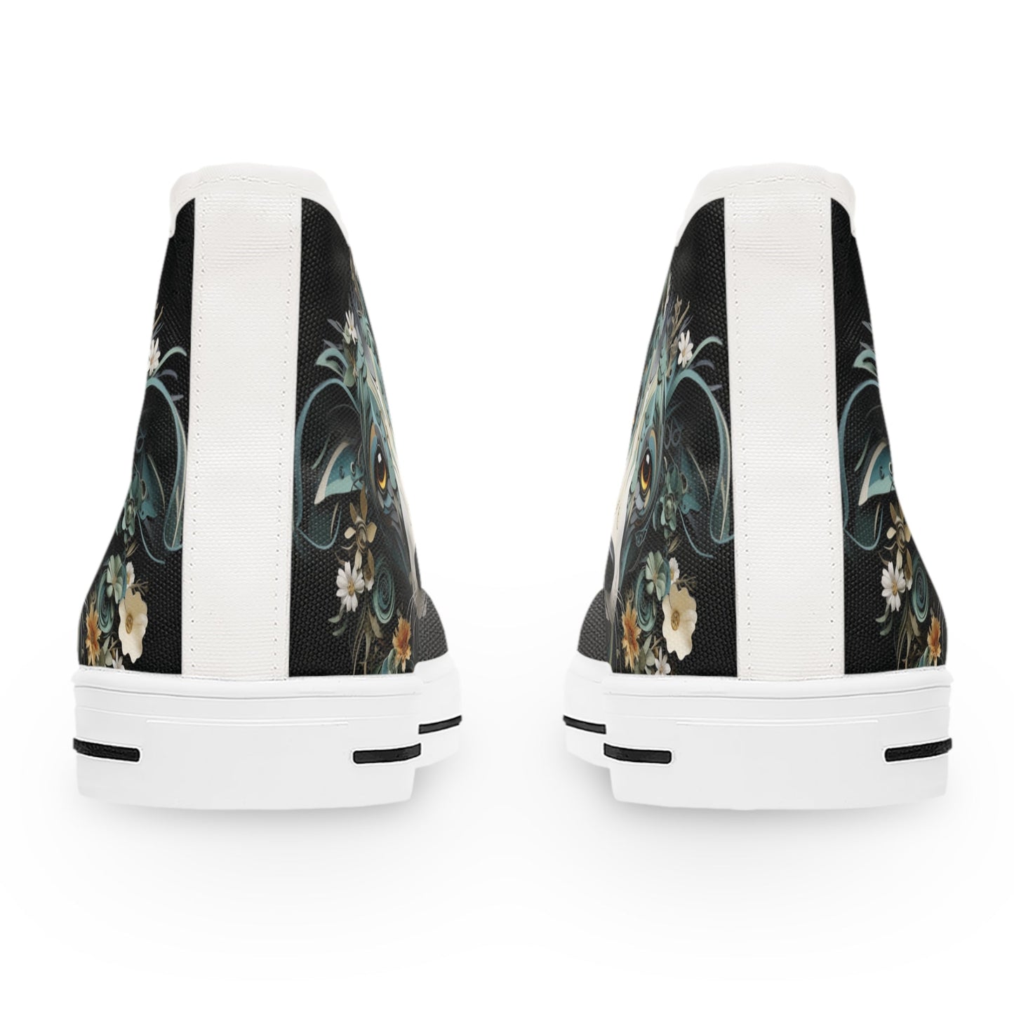 Women's High-Top Trainers featuring a Greyhound Paper Quilling Effect Design - Hobbster