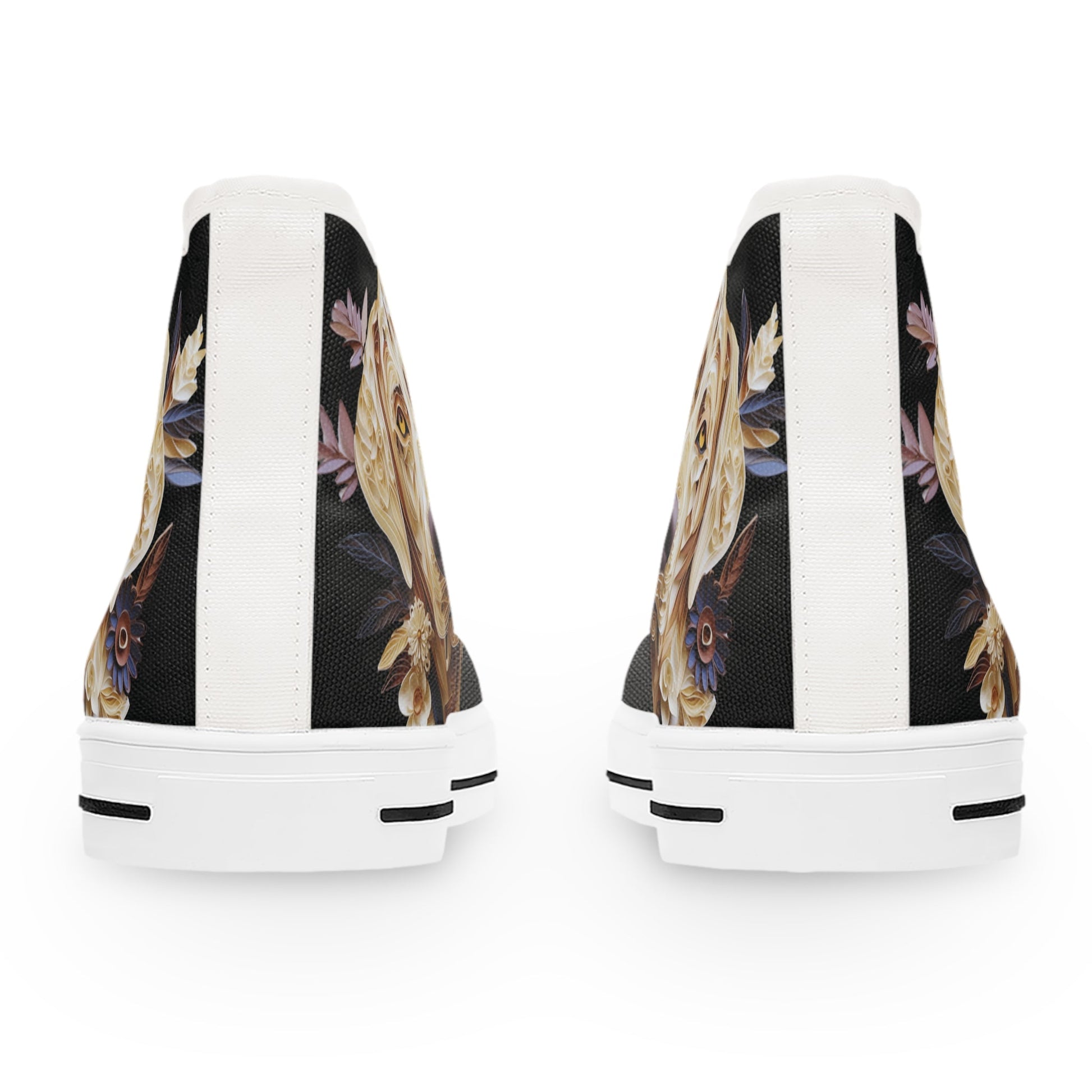 Women's High-Top Trainers featuring a Labrador Paper Quilling Effect Design - Hobbster