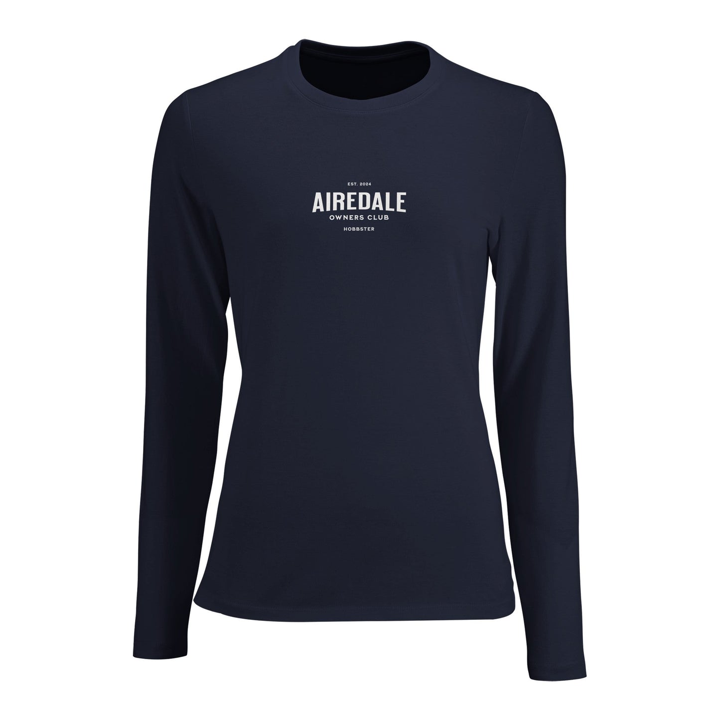 Women's Long Sleeve Fitted T-shirt | Airedale Owners Club - Hobbster