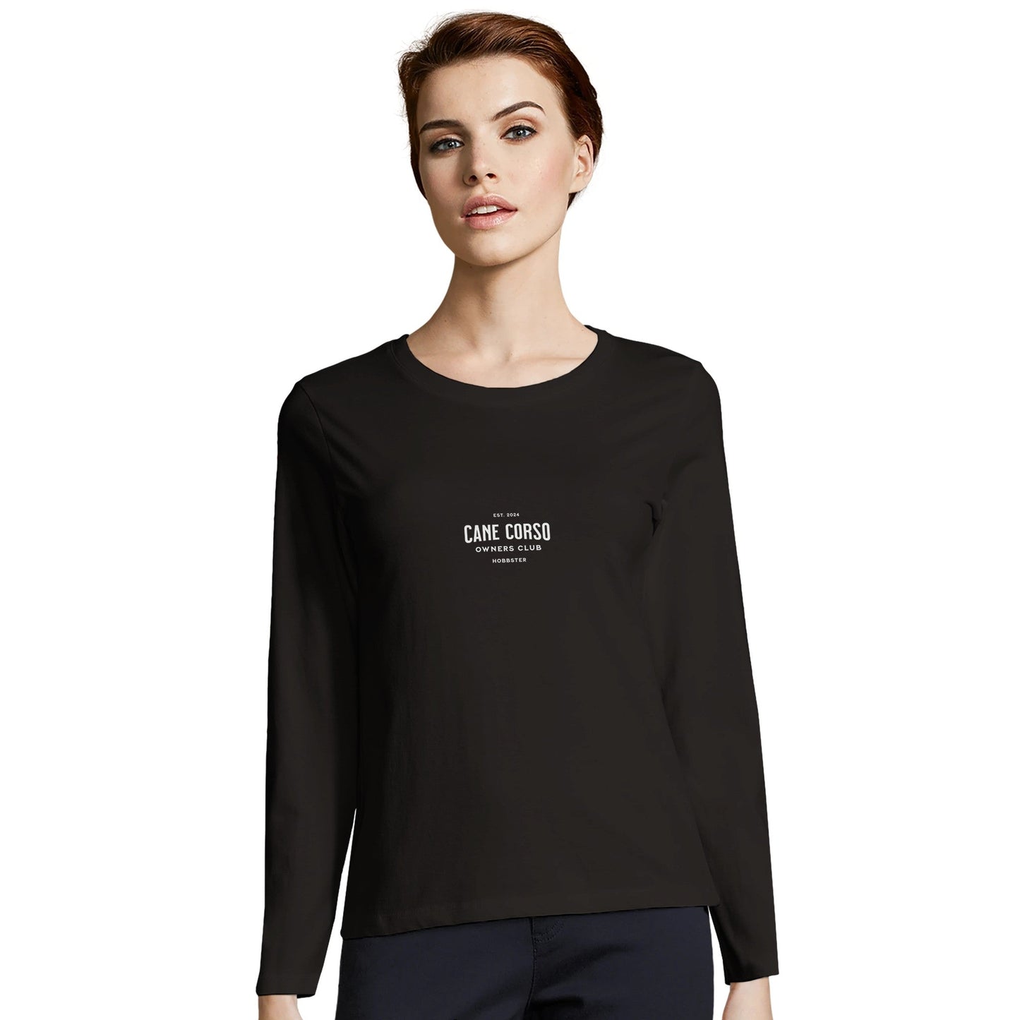 Women's Long Sleeve Fitted T-shirt | Cane Corso Owners Club - Hobbster