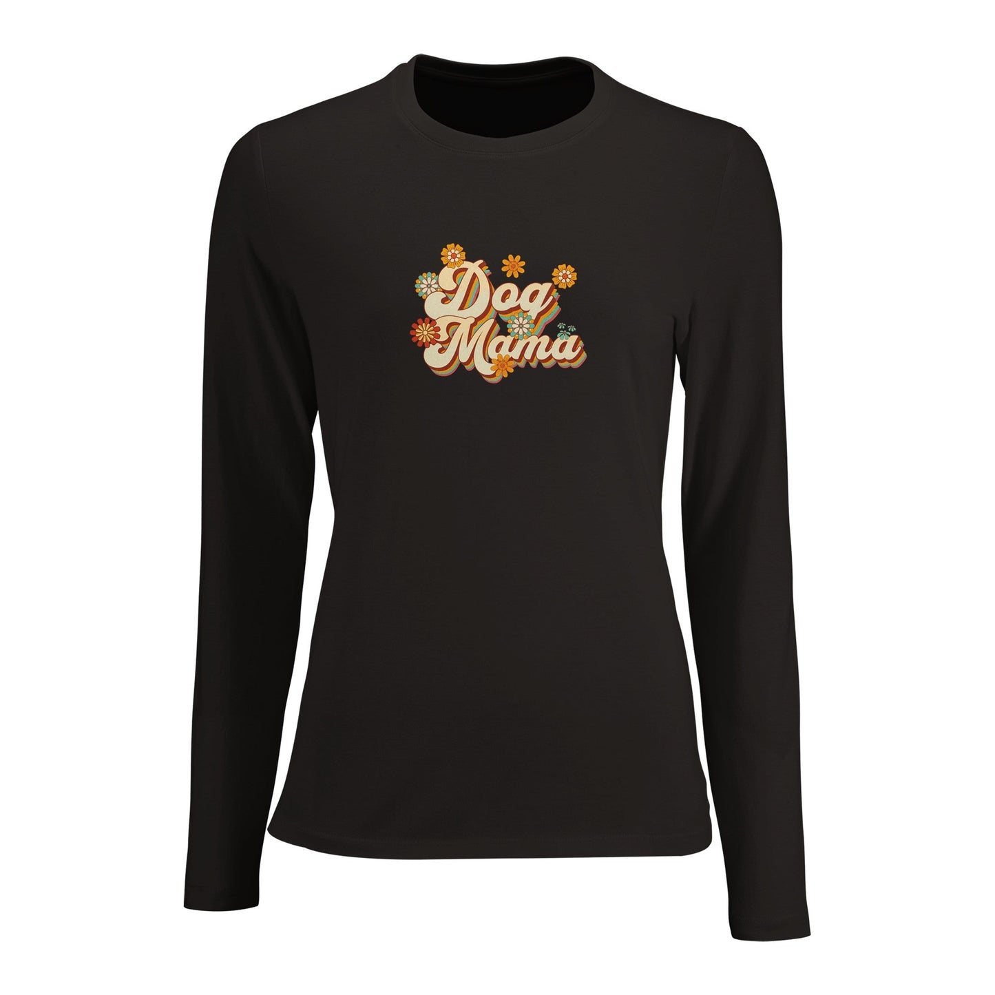 Women's Long Sleeve Fitted T-shirt | Dog Mama - Hobbster