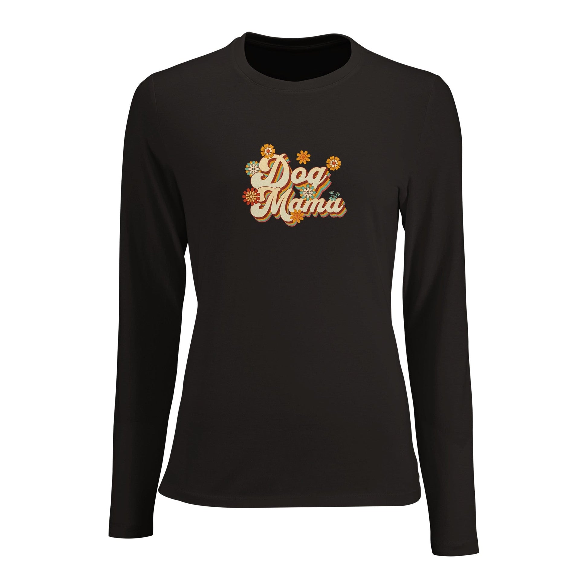 Women's Long Sleeve Fitted T-shirt | Dog Mama - Hobbster