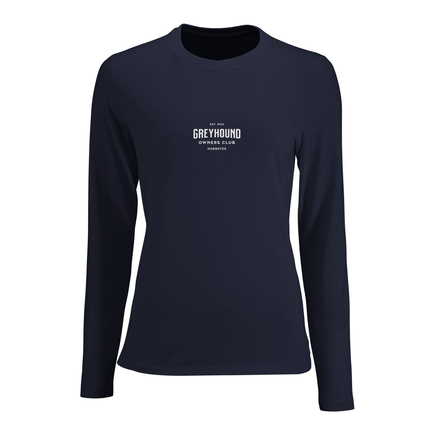 Women's Long Sleeve Fitted T-shirt | Greyhound Owner's Club - Hobbster