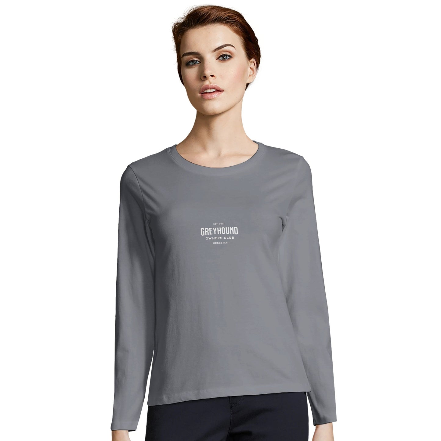 Women's Long Sleeve Fitted T-shirt | Greyhound Owner's Club - Hobbster