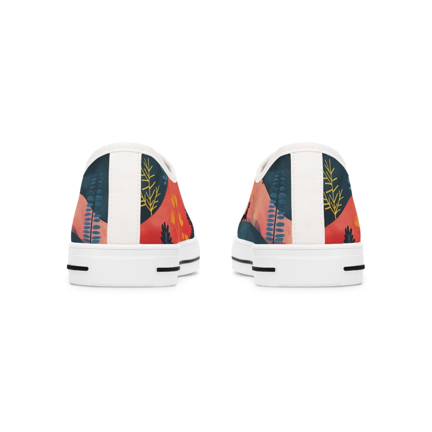 Women's Low-Top Trainers featuring Cottage Core Style Dogs Running Free Design - Hobbster