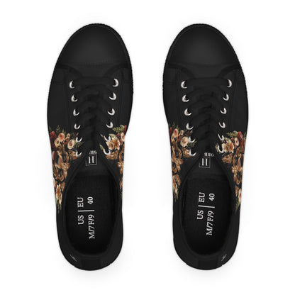 Women's Low-Top Trainers featuring German Shepherd Paper Quilling Effect Design - Hobbster