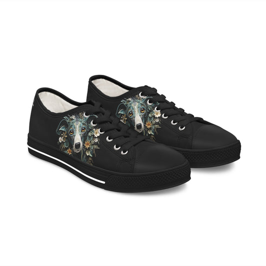 Women's Low-Top Trainers featuring Greyhound Paper Quilling Effect Design - Hobbster