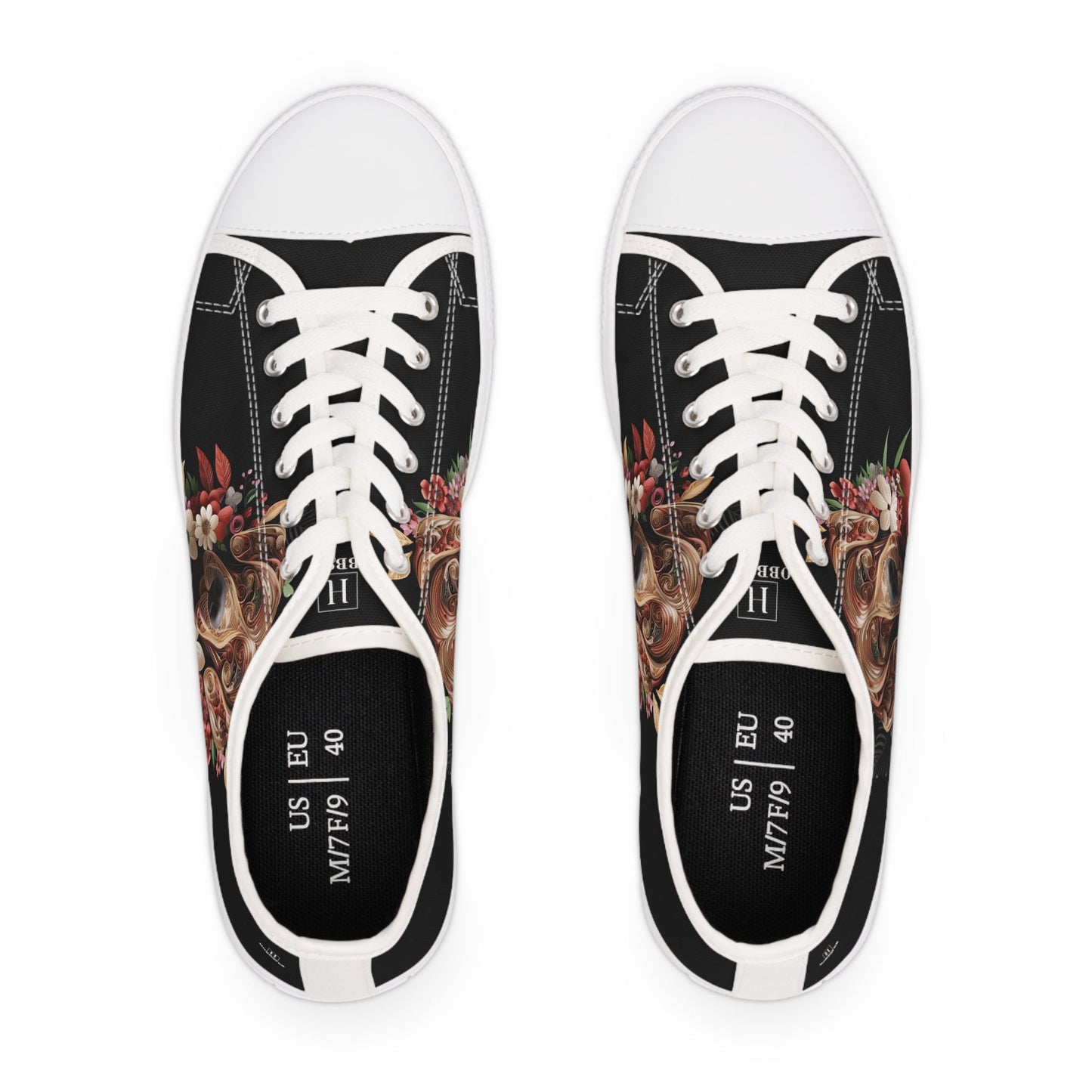 Women's Low-Top Trainers featuring Rhodesian Ridgeback Paper Quilling Effect Design - Hobbster