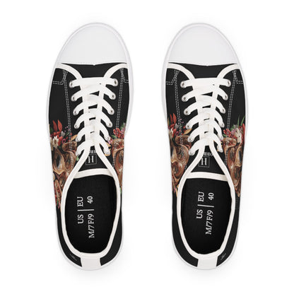 Women's Low-Top Trainers featuring Rhodesian Ridgeback Paper Quilling Effect Design - Hobbster