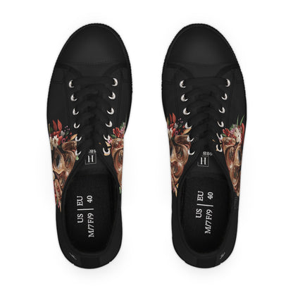 Women's Low-Top Trainers featuring Rhodesian Ridgeback Paper Quilling Effect Design - Hobbster