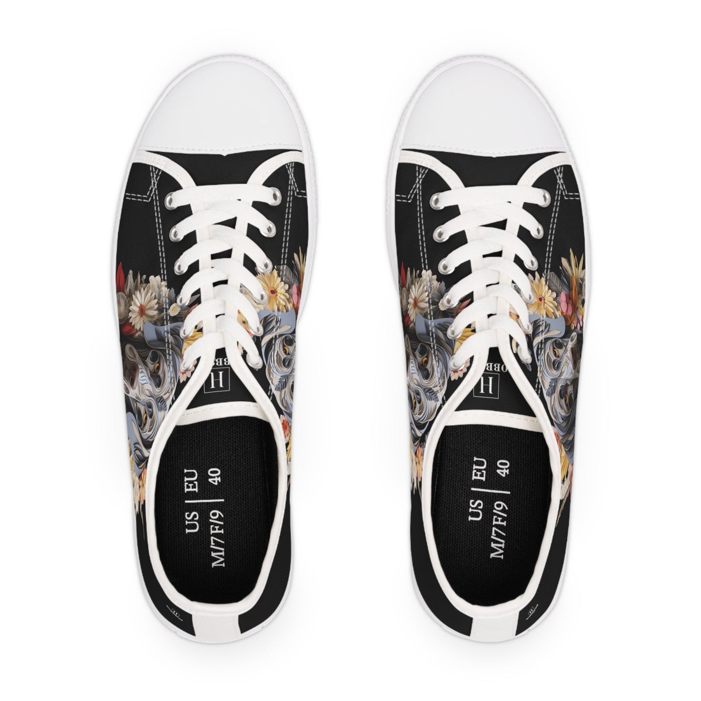 Women's Low-Top Trainers featuring Weimaraner Paper Quilling Effect Design - Hobbster