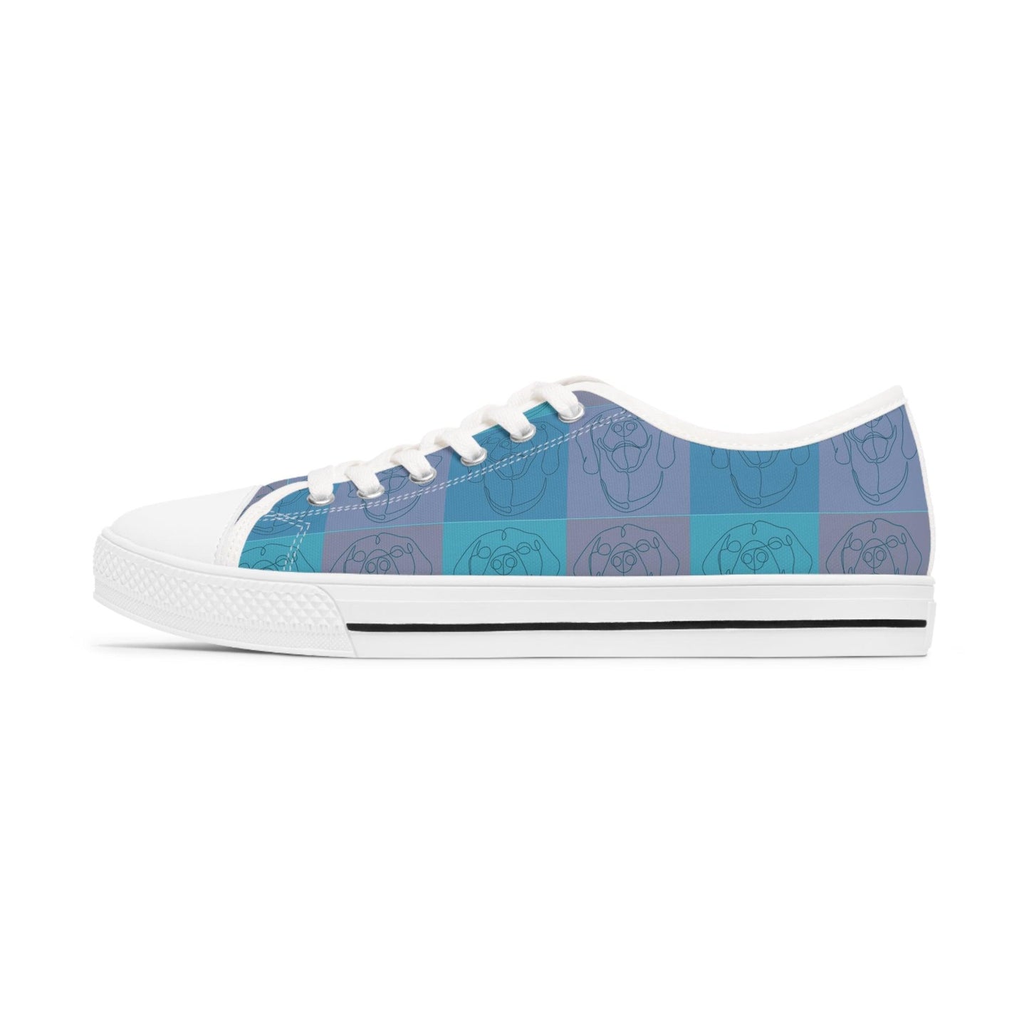 Women's Low Top Trainers in Blue with Rhodesian Ridgeback Tile Effect Design - Hobbster