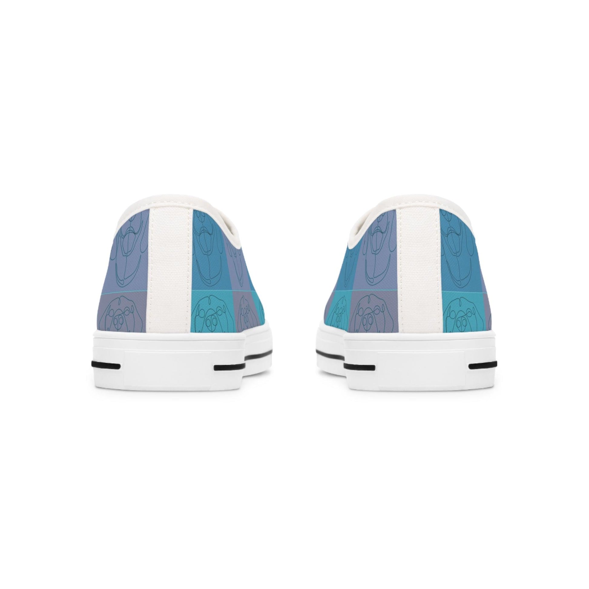 Women's Low Top Trainers in Blue with Rhodesian Ridgeback Tile Effect Design - Hobbster