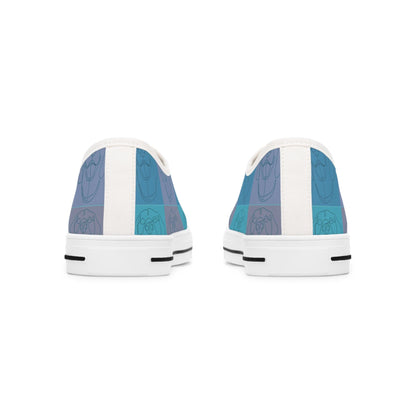 Women's Low Top Trainers in Blue with Rhodesian Ridgeback Tile Effect Design - Hobbster