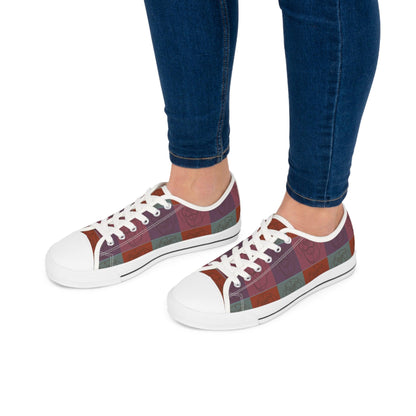 Women's Low Top Trainers in Brown with Rhodesian Ridgeback Tile Effect Design - Hobbster