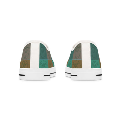 Women's Low Top Trainers in Green with Rhodesian Ridgeback Tile Effect Design - Hobbster