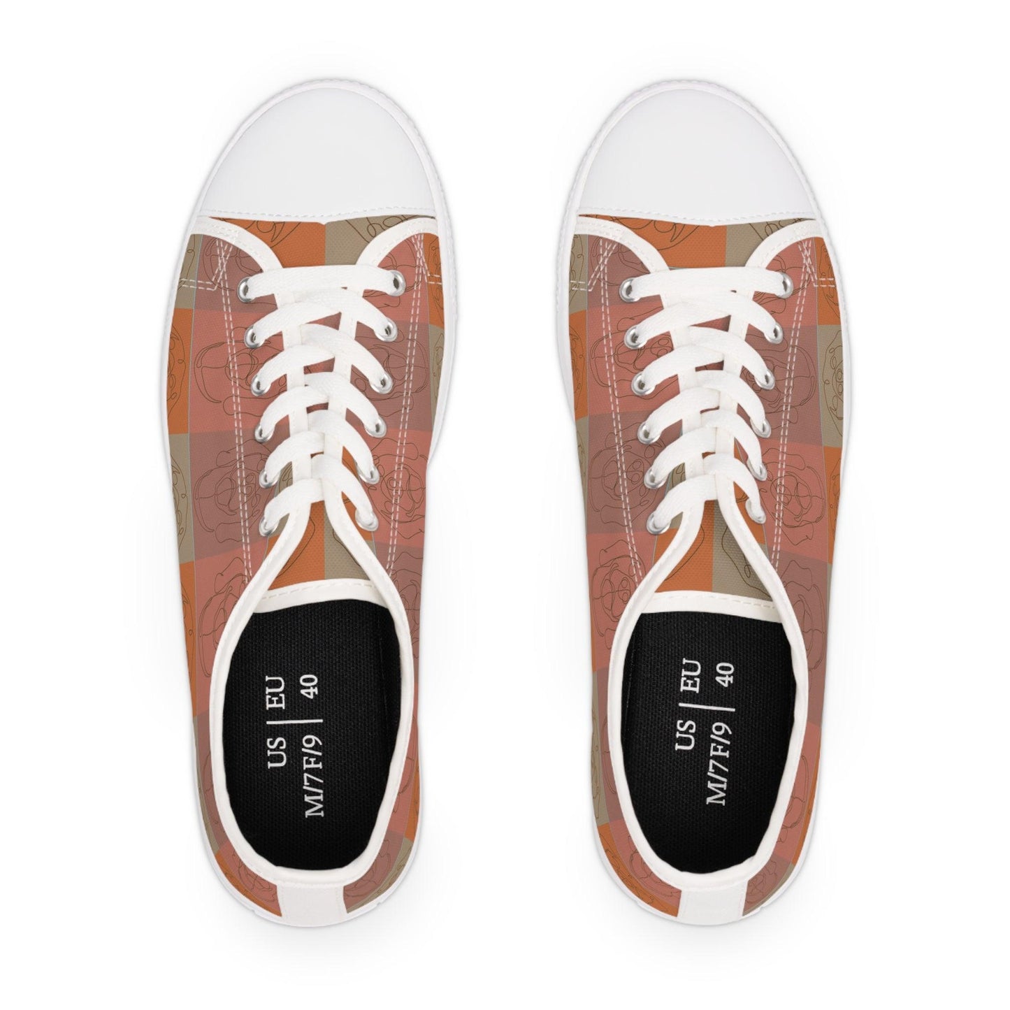 Women's Low Top Trainers in Light Brown with Rhodesian Ridgeback Tile Effect Design - Hobbster