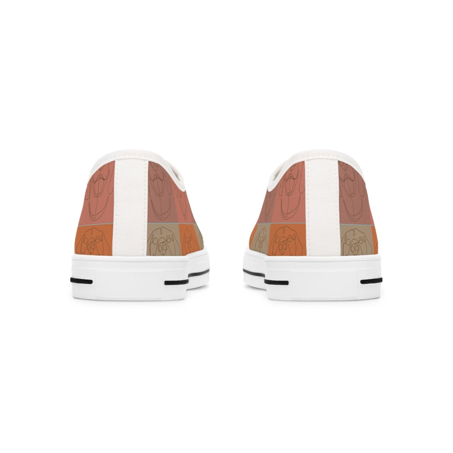 Women's Low Top Trainers in Light Brown with Rhodesian Ridgeback Tile Effect Design - Hobbster