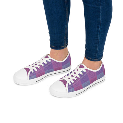 Women's Low Top Trainers in Purple with Rhodesian Ridgeback Tile Effect Design - Hobbster