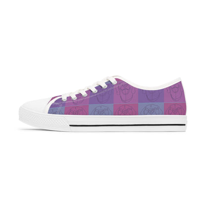 Women's Low Top Trainers in Purple with Rhodesian Ridgeback Tile Effect Design - Hobbster