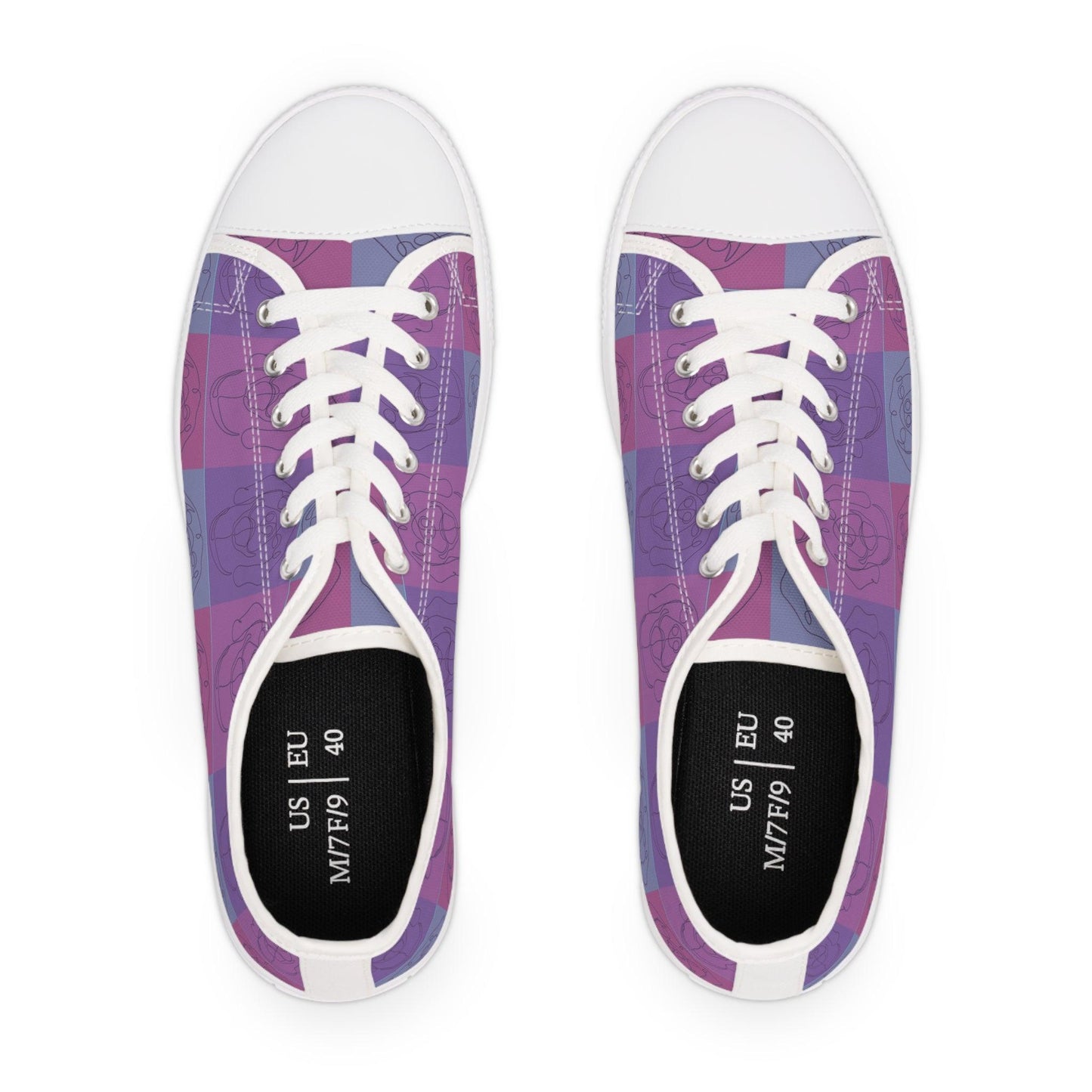 Women's Low Top Trainers in Purple with Rhodesian Ridgeback Tile Effect Design - Hobbster