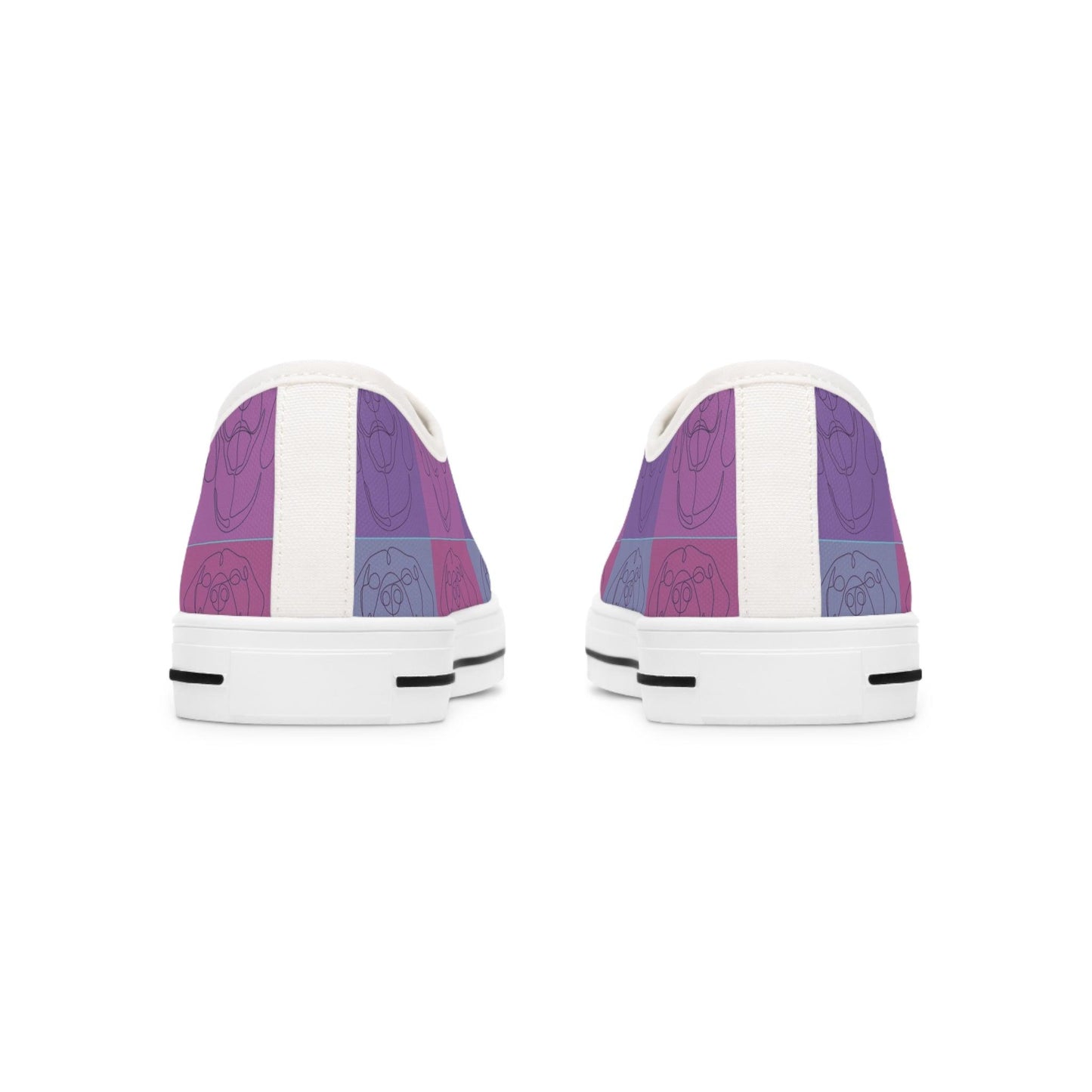 Women's Low Top Trainers in Purple with Rhodesian Ridgeback Tile Effect Design - Hobbster