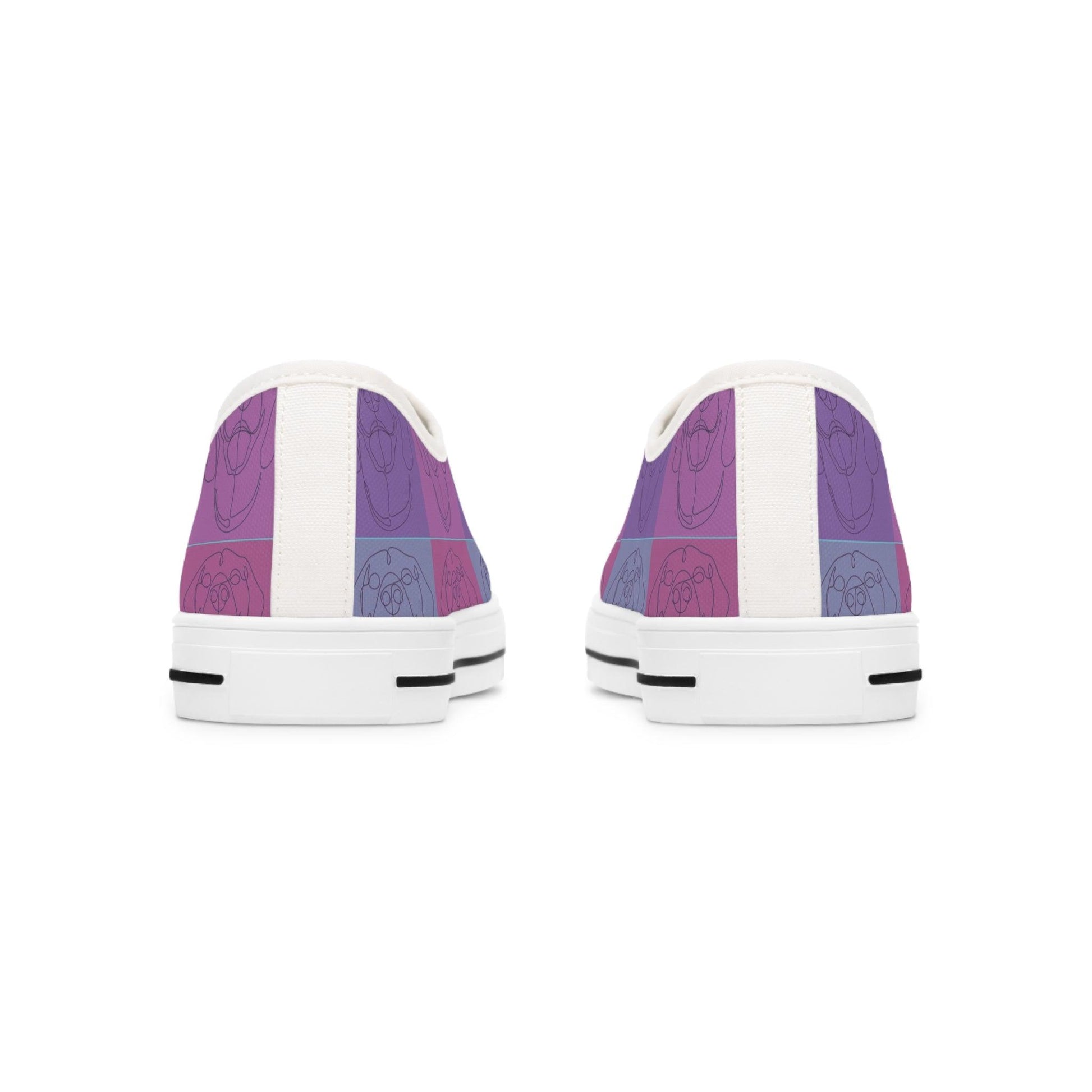 Women's Low Top Trainers in Purple with Rhodesian Ridgeback Tile Effect Design - Hobbster