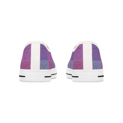 Women's Low Top Trainers in Purple with Rhodesian Ridgeback Tile Effect Design - Hobbster