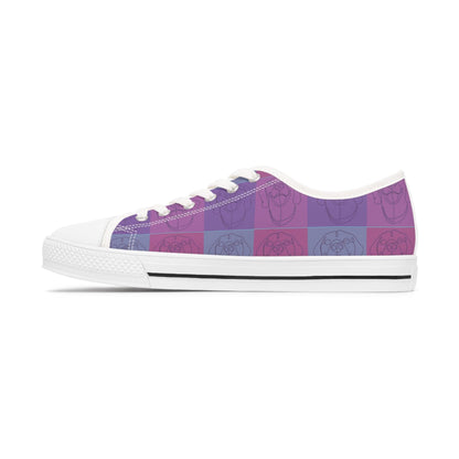 Women's Low Top Trainers in Purple with Rhodesian Ridgeback Tile Effect Design - Hobbster